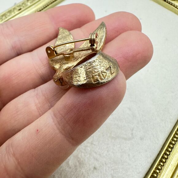 Vintage Jewelry Lidz Brothers Gold Tone Pearl Brooch Pin - Picture 4 of 4